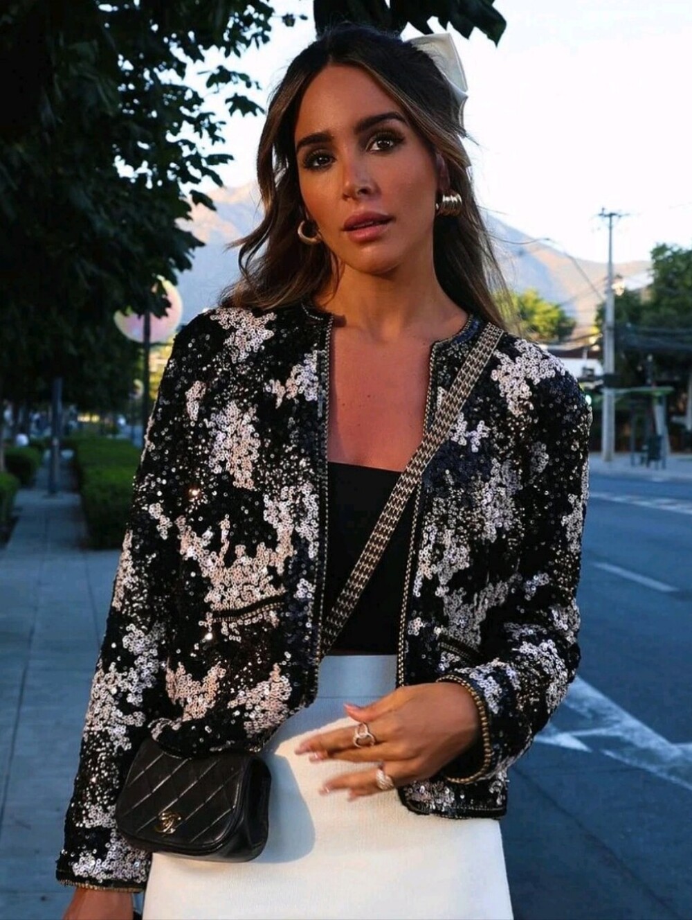 Zara Open Front Sequin Knit Cardigan Jacket